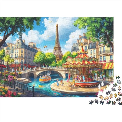 Eiffelturm 1000 Teile, Impossible Puzzle,Geschicklichkeitsspiel Für Die Ganze Familie, Erwachsenenpuzzle Ab 14 Jahren Puzzel 1000pcs (75x50cm) von RJAVAGFZL