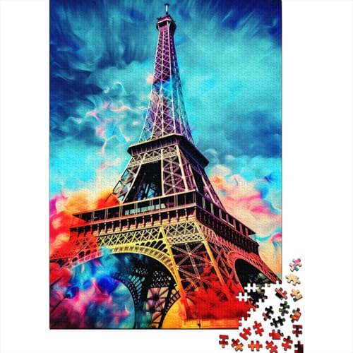Eiffelturm Puzzles 1000 Teile Schwer Puzzle Spielzeug Lernspiel Impossible Herausforderungsspielzeug Für Erwachsene Und Kinder in Bewährter 1000pcs (75x50cm) von RJAVAGFZL