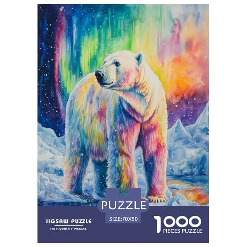 Eisbär Puzzle 1000-teilige Schwer Puzzle Spielzeug Pädagogisches Spiel Impossible Herausforderung Spielzeug Für Erwachsene Kinder 70x50cm/1000pcs von RJAVAGFZL