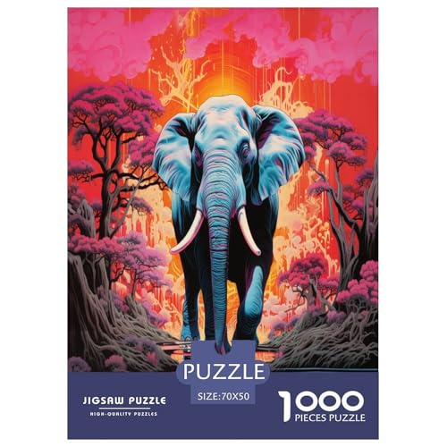Elefanten Puzzles 1000 Teile Schwer Puzzle Spielzeug Pädagogisches Spiel Impossible Herausforderungsspielzeug Für Erwachsene Kinder 70x50cm/1000pcs von RJAVAGFZL