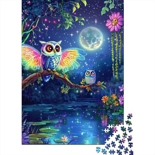 Eule Puzzle 1000 Teile Schwer Puzzle Spielzeug Pädagogisches Spiel Impossible Herausforderungsspielzeug Für Erwachsene Kinder 1000pcs (75x50cm) von RJAVAGFZL