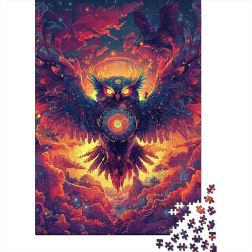 Eule Puzzle 1000-teilige Schwer Puzzle Spielzeug Pädagogisches Spiel Impossible Herausforderungsspielzeug Für Erwachsene Kinder 1000pcs (75x50cm) von RJAVAGFZL