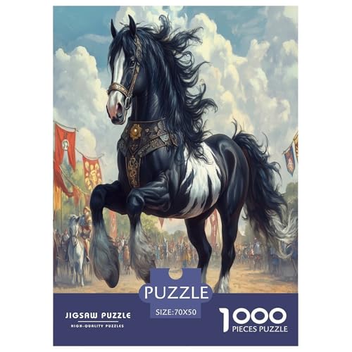 Fine Pferd Puzzle 1000 Teile Schwer Puzzle Spielzeug Lernspiel Impossible Herausforderung Spielzeug Für Erwachsene Kinder 70x50cm/1000pcs von RJAVAGFZL