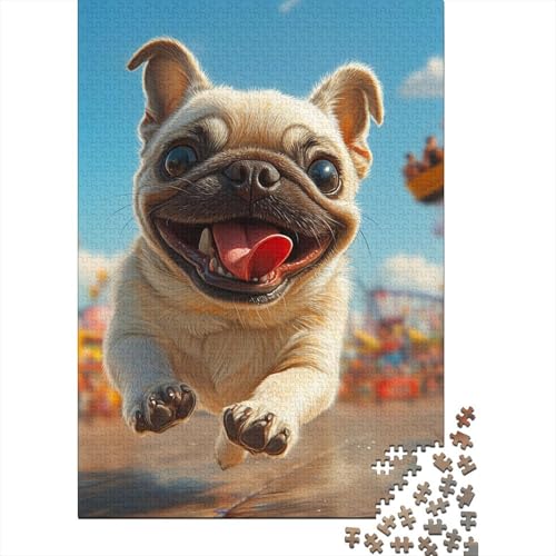 French BullHund Puzzle 1000-teilige Schwer Puzzle Spielzeug Pädagogisches Spiel Impossible Herausforderungsspielzeug Für Erwachsene Kinder 1000pcs (75x50cm) von RJAVAGFZL