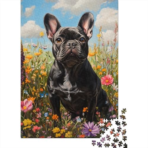 French BullHund Puzzles 1000 Teile Schwer Puzzle Spielzeug Lernspiel Impossible Herausforderungsspielzeug Für Erwachsene Und Kinder in Bewährter 1000pcs (75x50cm) von RJAVAGFZL