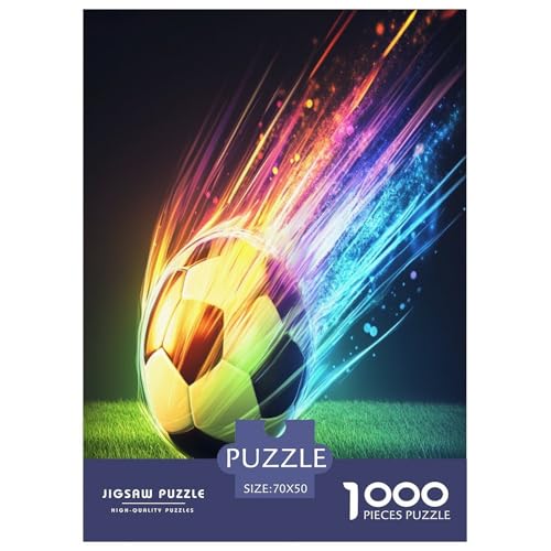 Fußball Puzzle 1000-teilige Schwer Puzzle Spielzeug Pädagogisches Spiel Impossible Herausforderungsspielzeug Für Erwachsene Kinder 70x50cm/1000pcs von RJAVAGFZL