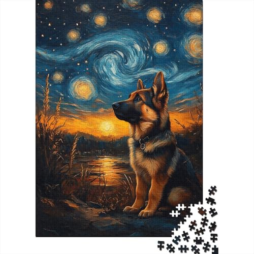 German Shepherd Puzzles 1000 Teile Schwer Puzzle Spielzeug Lernspiel Impossible Herausforderungsspielzeug Für Erwachsene Und Kinder in Bewährter 1000pcs (75x50cm) von RJAVAGFZL