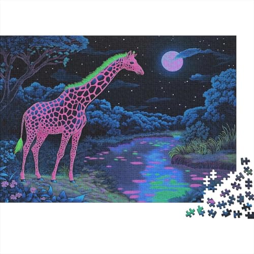 Giraffe 1000 Teile, Impossible Puzzle,Geschicklichkeitsspiel Für Die Ganze Familie, Erwachsenenpuzzle Ab 14 Jahren Puzzel 1000pcs (75x50cm) von RJAVAGFZL