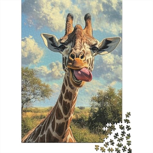 Giraffe Puzzles 1000 Teile Schwer Puzzle Spielzeug Pädagogisches Spiel Impossible Herausforderungsspielzeug Für Erwachsene Kinder 1000pcs (75x50cm) von RJAVAGFZL