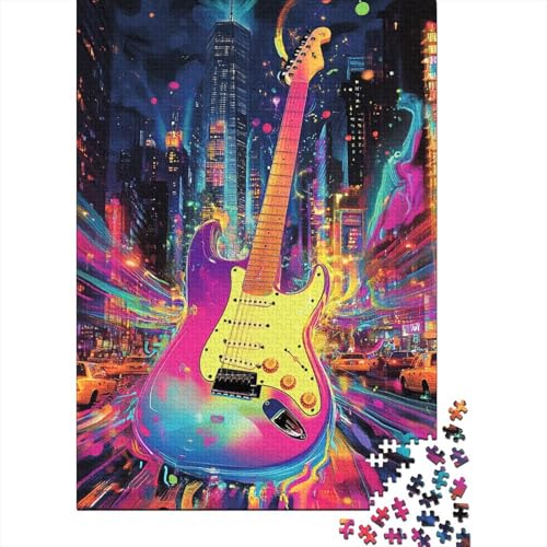Gitarre Puzzle 1000-teilige Schwer Puzzle Spielzeug Lernspiel Impossible Herausforderung Spielzeug Für Erwachsene Und Kinder Ab 14 Jahren 1000pcs (75x50cm) von RJAVAGFZL