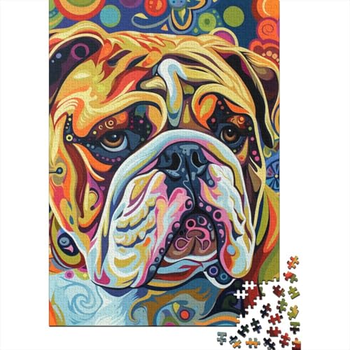 Groovy BullHund Puzzle 1000 Teile Schwer Puzzle Spielzeug Lernspiel Impossible Herausforderungsspielzeug Für Erwachsene Und Kinder Ab 14 Jahren 1000pcs (75x50cm) von RJAVAGFZL
