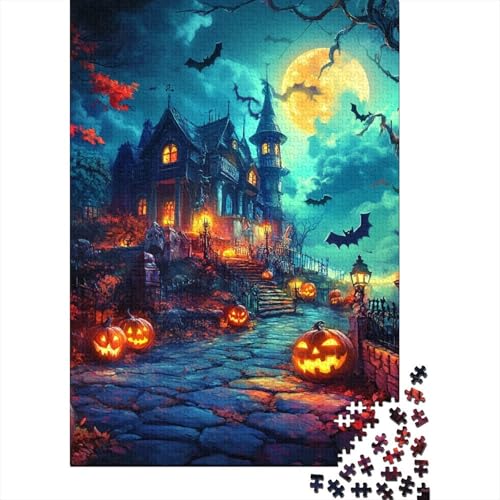 Halloween-Dorf Puzzle 1000 Teile Schwer Puzzle Spielzeug Lernspiel Impossible Herausforderung Spielzeug Für Erwachsene Kinder 1000pcs (75x50cm) von RJAVAGFZL