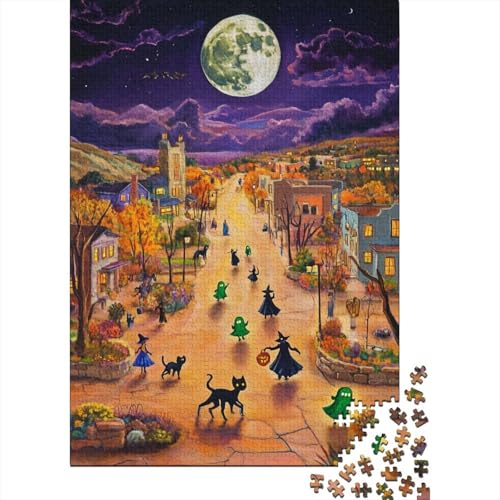 Halloween-Dorf Puzzle 1000 Teile Schwer Puzzle Spielzeug Lernspiel Impossible Herausforderungsspielzeug Für Erwachsene Und Kinder Ab 12 Jahren 1000pcs (75x50cm) von RJAVAGFZL