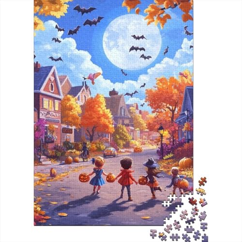 Halloween-Dorf Puzzle 1000 Teile Schwer Puzzle Spielzeug Pädagogisches Spiel Impossible Herausforderungsspielzeug Für Erwachsene Kinder 1000pcs (75x50cm) von RJAVAGFZL