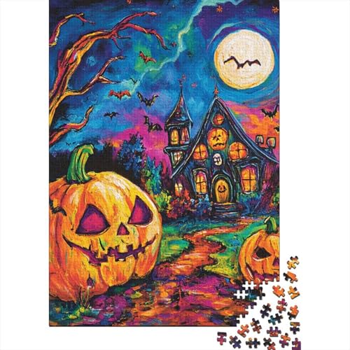 Halloween-Dorf Puzzles 1000 Teile Schwer Puzzle Spielzeug Lernspiel Impossible Herausforderungsspielzeug Für Erwachsene Und Kinder Ab 14 Jahren 1000pcs (75x50cm) von RJAVAGFZL