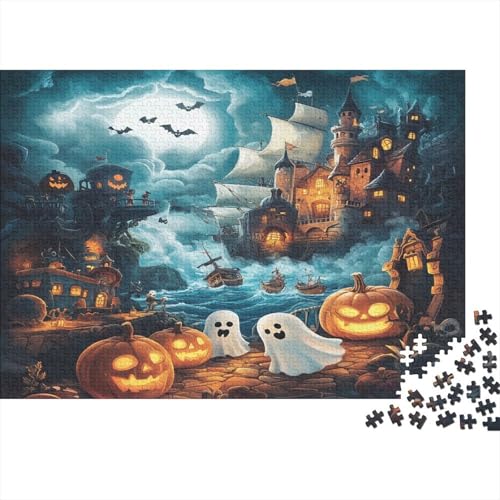 Halloween Village Puzzlespiel 1000 Teile Puzzle Für Erwachsene Und Kinder Ab 14 Jahren, Puzzle-Motiv Erwachsenen Puzzlespiel Puzzel 1000pcs (75x50cm) von RJAVAGFZL