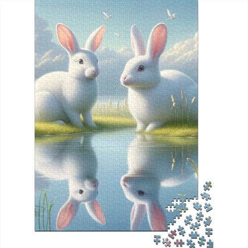 Hase Puzzle 1000-teilige Schwer Puzzle Spielzeug Pädagogisches Spiel Impossible Herausforderung Spielzeug Für Erwachsene Und Kinder in Bewährter 1000pcs (75x50cm) von RJAVAGFZL