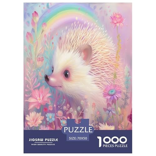 Hedgehog Puzzle 1000 Teile Schwer Puzzle Spielzeug Pädagogisches Spiel Impossible Herausforderungsspielzeug Für Erwachsene Kinder 70x50cm/1000pcs von RJAVAGFZL