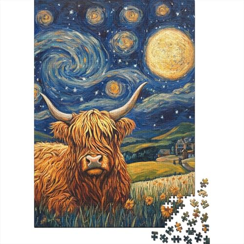 Highlandrind Puzzle 1000-teilige Schwer Puzzle Spielzeug Lernspiel Impossible Herausforderung Spielzeug Für Erwachsene Kinder 1000pcs (75x50cm) von RJAVAGFZL