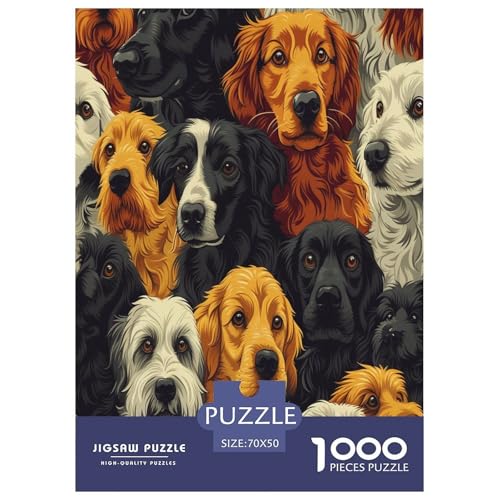 Hund Puzzle 1000 Teile Schwer Puzzle Spielzeug Pädagogisches Spiel Impossible Herausforderung Spielzeug Für Erwachsene Kinder 70x50cm/1000pcs von RJAVAGFZL