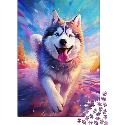 Husky - Cartoon Animal Puzzle 1000-teilige Schwer Puzzle Spielzeug Pädagogisches Spiel Impossible Herausforderungsspielzeug Für Erwachsene Kinder 1000pcs (75x50cm) von RJAVAGFZL