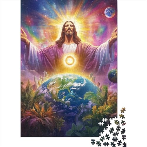 Jesus Puzzles 1000 Teile Schwer Puzzle Spielzeug Pädagogisches Spiel Impossible Herausforderungsspielzeug Für Erwachsene Kinder 1000pcs (75x50cm) von RJAVAGFZL