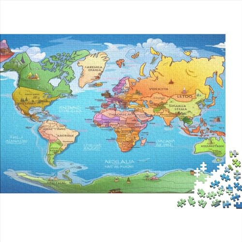 Karte von Europa 1000 Stück Puzzles Für Erwachsene Teenager Stress Abbauen Familien-Puzzlespiel Mit Poster in 1000-teiliges Puzzle Kinder Lernspiel Spielzeug Geschenk Puzzel 1000pcs (75x50cm) von RJAVAGFZL