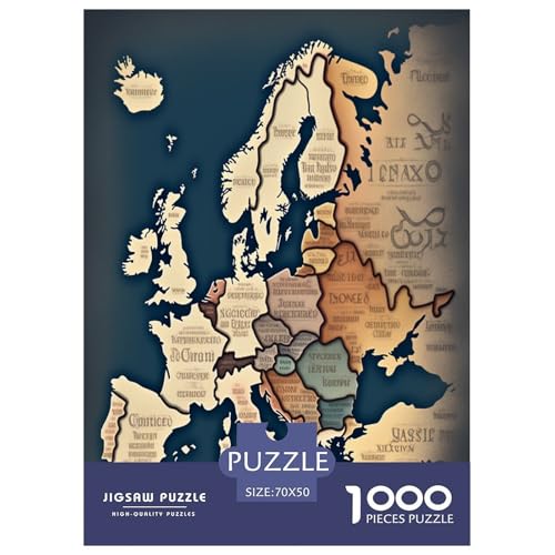 Karte von Europa Puzzle 1000 Teile Schwer Puzzle Spielzeug Lernspiel Impossible Herausforderung Spielzeug Für Erwachsene Und Kinder in Bewährter 70x50cm/1000pcs Karte von Europa Puzzle 1000 Teile Schwer Puzzle Spielzeug Lernspiel Impossible Herausforderung Spielzeug Für Erwachsene Und Kinder in Bewährter 70x50cm/1000pcs von RJAVAGFZL