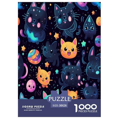 Katze Puzzle 1000 Teile Schwer Puzzle Spielzeug Pädagogisches Spiel Impossible Herausforderungsspielzeug Für Erwachsene Und Kinder in Bewährter 38x26cm/1000pcs von RJAVAGFZL