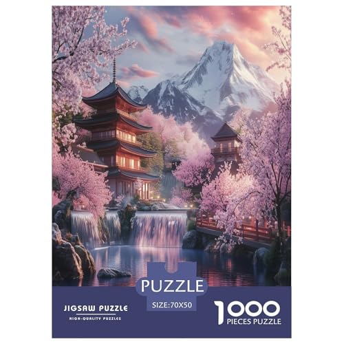 Kirschblüte Puzzles 1000 Teile Schwer Puzzle Spielzeug Lernspiel Impossible Herausforderung Spielzeug Für Erwachsene Kinder 70x50cm/1000pcs von RJAVAGFZL