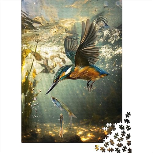 Königfischer Puzzle 1000-teilige Schwer Puzzle Spielzeug Lernspiel Impossible Herausforderung Spielzeug Für Erwachsene Kinder 1000pcs (75x50cm) von RJAVAGFZL