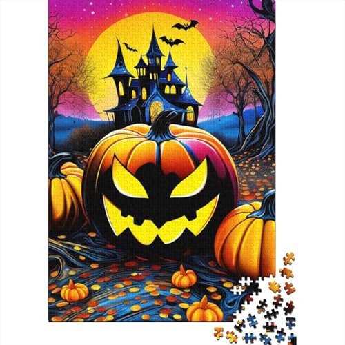 Kürbis Halloween Puzzle 1000 Teile Schwer Puzzle Spielzeug Pädagogisches Spiel Impossible Herausforderung Spielzeug Für Erwachsene Und Kinder Ab 14 Jahren 1000pcs (75x50cm) von RJAVAGFZL
