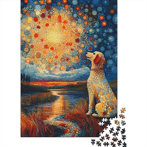 Labrador Retriever Puzzle 1000-teilige Schwer Puzzle Spielzeug Lernspiel Impossible Herausforderung Spielzeug Für Erwachsene Und Kinder Ab 12 Jahren 1000pcs (75x50cm) von RJAVAGFZL