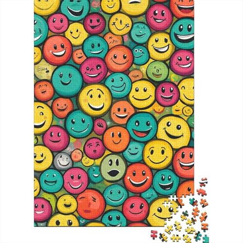 Lächelndes Gesicht Puzzles 1000 Teile Schwer Puzzle Spielzeug Lernspiel Impossible Herausforderungsspielzeug Für Erwachsene Und Kinder Ab 12 Jahren 1000pcs (75x50cm) von RJAVAGFZL