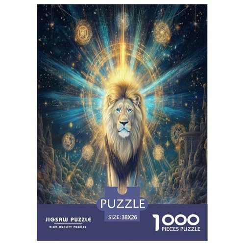 Löwen Puzzles 1000 Teile Schwer Puzzle Spielzeug Lernspiel Impossible Herausforderungsspielzeug Für Erwachsene Kinder 38x26cm/1000pcs von RJAVAGFZL