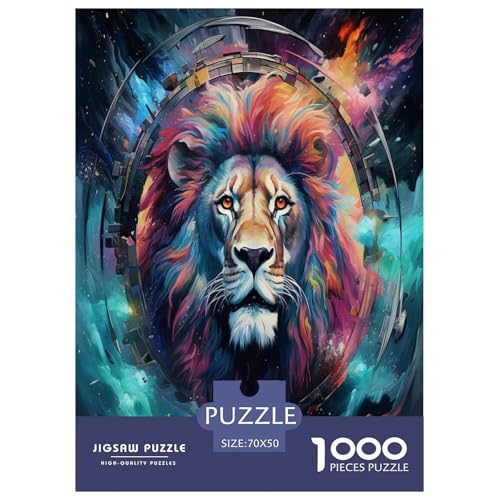 Löwen Puzzles 1000 Teile Schwer Puzzle Spielzeug Pädagogisches Spiel Impossible Herausforderungsspielzeug Für Erwachsene Kinder 70x50cm/1000pcs von RJAVAGFZL