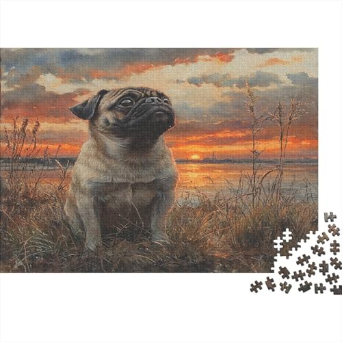 Mops 1000 Teile, Impossible Puzzle,Geschicklichkeitsspiel Für Die Ganze Familie, Erwachsenenpuzzle Ab 14 Jahren Puzzel 1000pcs (75x50cm) von RJAVAGFZL