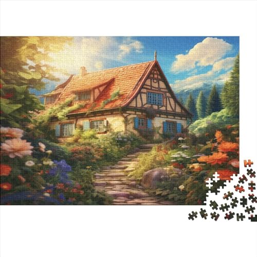 Mountain Village Cottage 1000 Teile,Impossible Puzzle,Geschicklichkeitsspiel Für Die Ganze Familie, Erwachsenen Puzzlespiel Puzzel 1000pcs (75x50cm) von RJAVAGFZL