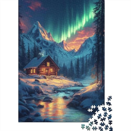 Nördliche Lichter Puzzle 1000-teilige Schwer Puzzle Spielzeug Pädagogisches Spiel Impossible Herausforderung Spielzeug Für Erwachsene Und Kinder Ab 12 Jahren 1000pcs (75x50cm) von RJAVAGFZL