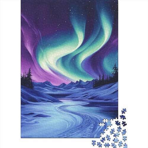 Nördliche Lichter Puzzles 1000 Teile Schwer Puzzle Spielzeug Lernspiel Impossible Herausforderung Spielzeug Für Erwachsene Kinder 1000pcs (75x50cm) von RJAVAGFZL