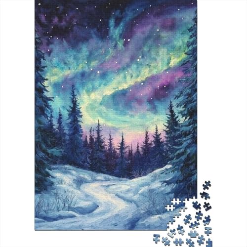 Nördliche Lichter Puzzles 1000 Teile Schwer Puzzle Spielzeug Lernspiel Impossible Herausforderungsspielzeug Für Erwachsene Und Kinder Ab 12 Jahren 1000pcs (75x50cm) von RJAVAGFZL