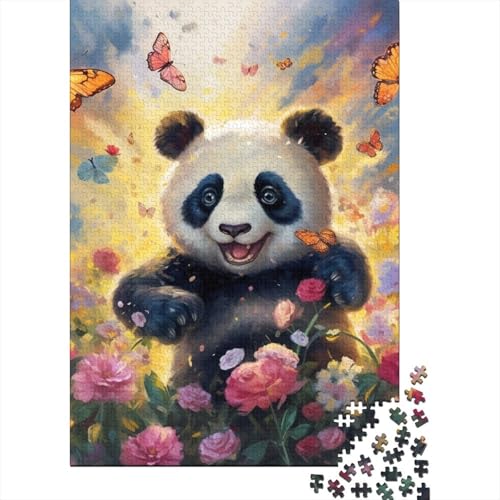 Ölmalerei Panda Puzzles 1000 Teile Schwer Puzzle Spielzeug Lernspiel Impossible Herausforderung Spielzeug Für Erwachsene Und Kinder Ab 12 Jahren 1000pcs (75x50cm) von RJAVAGFZL