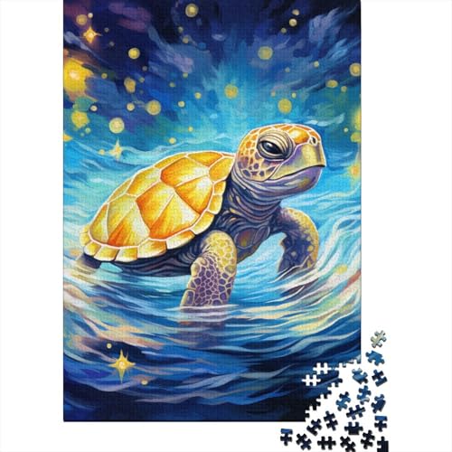 Ölmalerei Schildkröte Puzzles 1000 Teile Schwer Puzzle Spielzeug Pädagogisches Spiel Impossible Herausforderungsspielzeug Für Erwachsene Kinder 1000pcs (75x50cm) von RJAVAGFZL