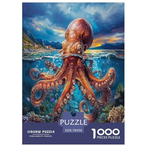 Octopus Puzzles 1000 Teile Schwer Puzzle Spielzeug Pädagogisches Spiel Impossible Herausforderungsspielzeug Für Erwachsene Kinder 70x50cm/1000pcs von RJAVAGFZL