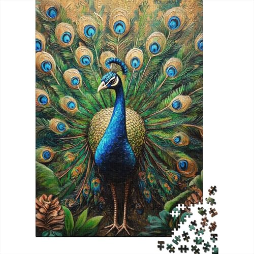 Pfau Puzzle 1000-teilige Schwer Puzzle Spielzeug Pädagogisches Spiel Impossible Herausforderungsspielzeug Für Erwachsene Kinder 1000pcs (75x50cm) von RJAVAGFZL