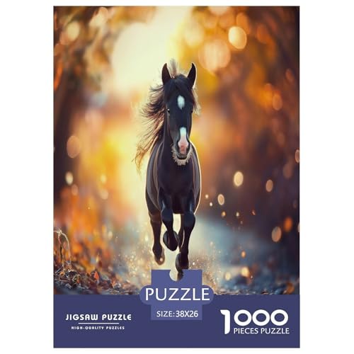 Pferd Puzzle 1000 Teile Schwer Puzzle Spielzeug Lernspiel Impossible Herausforderungsspielzeug Für Erwachsene Und Kinder Ab 14 Jahren 38x26cm/1000pcs von RJAVAGFZL