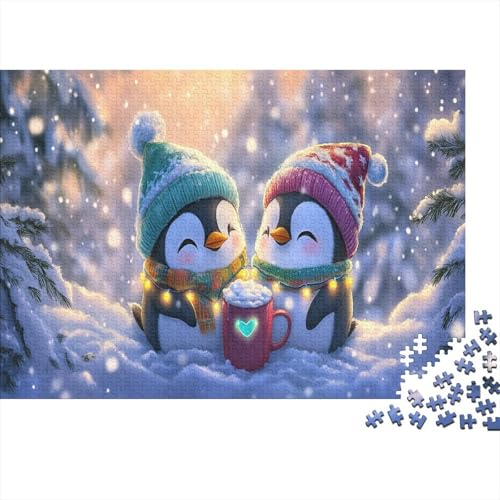Pinguin 1000 Teile, Impossible Puzzle,Geschicklichkeitsspiel Für Die Ganze Familie, Erwachsenenpuzzle Ab 14 Jahren Puzzel 1000pcs (75x50cm) von RJAVAGFZL