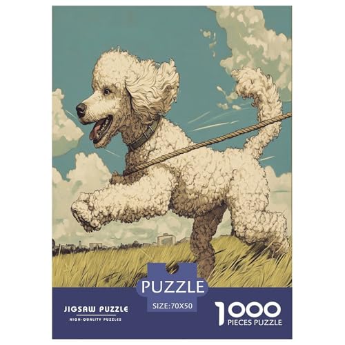 Poodle Puzzles 1000 Teile Schwer Puzzle Spielzeug Lernspiel Impossible Herausforderung Spielzeug Für Erwachsene Kinder 70x50cm/1000pcs von RJAVAGFZL