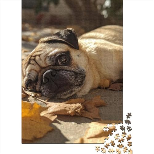Pug Puzzle 1000 Teile Schwer Puzzle Spielzeug Pädagogisches Spiel Impossible Herausforderung Spielzeug Für Erwachsene Und Kinder Ab 14 Jahren 1000pcs (75x50cm) von RJAVAGFZL