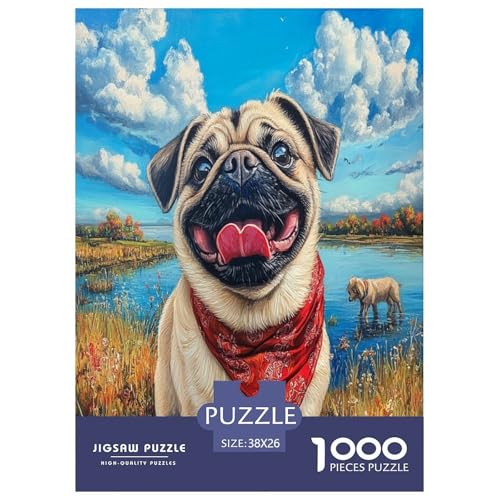 Pug Puzzles 1000 Teile Schwer Puzzle Spielzeug Lernspiel Impossible Herausforderungsspielzeug Für Erwachsene Und Kinder Ab 14 Jahren 38x26cm/1000pcs von RJAVAGFZL